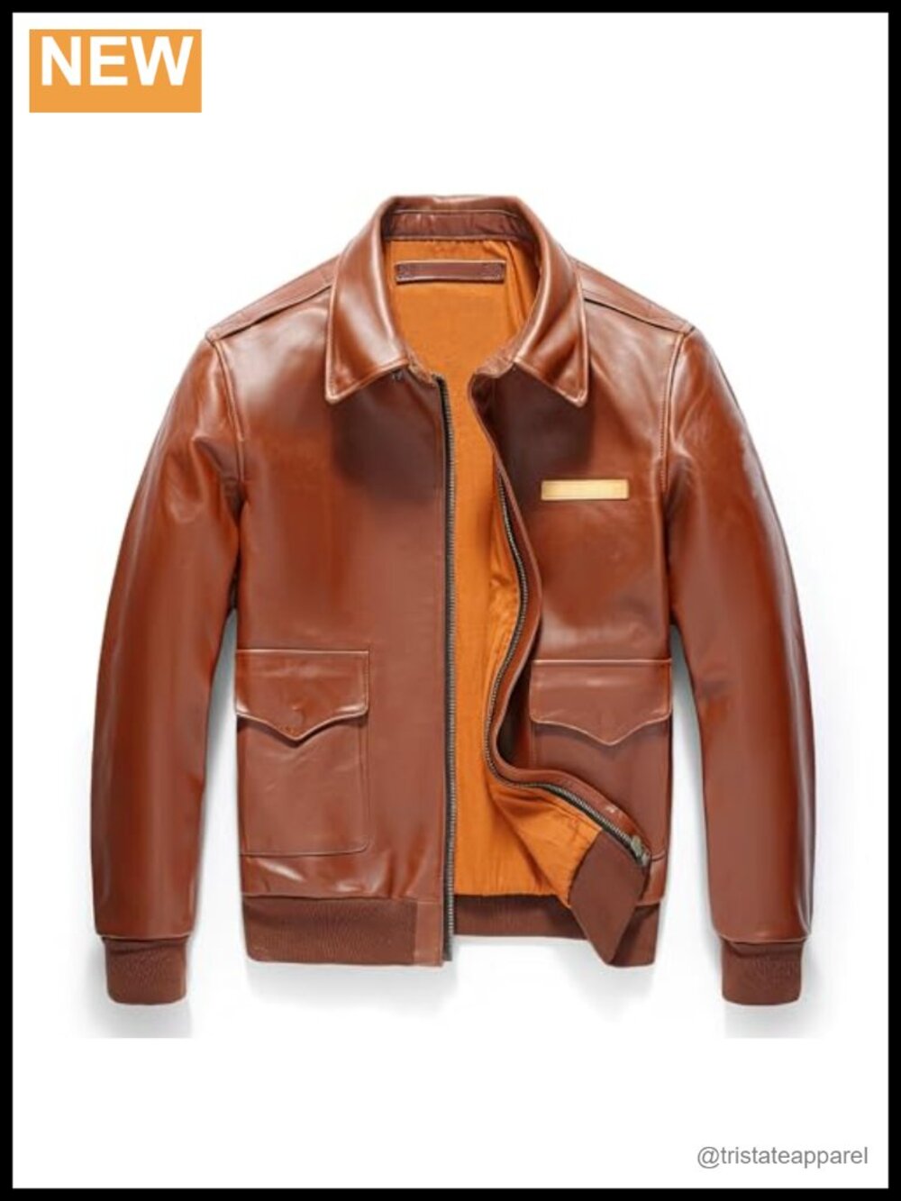 Men's Genuine Leather A2 Pilot Bomber Jacket Military Aviation Coat